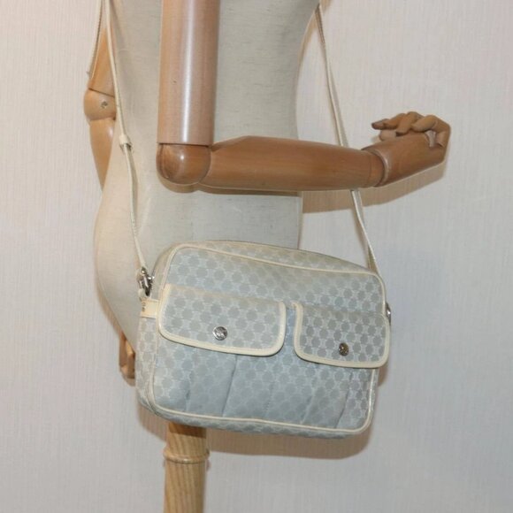 CELINE Macadam Canvas Shoulder Bag Gray Auth - Picture 1 of 16